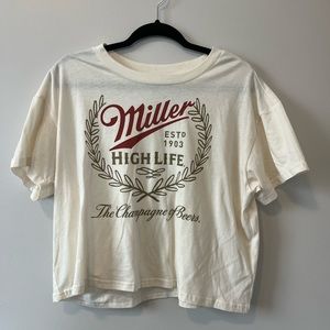 Cropped Woman’s Graphic Beer Shirt - Miller